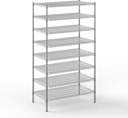 24" Deep x 42" Wide x 74" Height Wire Shelving Kit | 8-Tier | NSF Commercial Storage Rack Unit