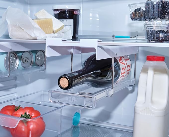 Joseph Joseph FridgeStore Foldable Under-Shelf Fridge Storage Bottle & Wine Holder – Space-Saving, Fits Shelves 13-18" Deep