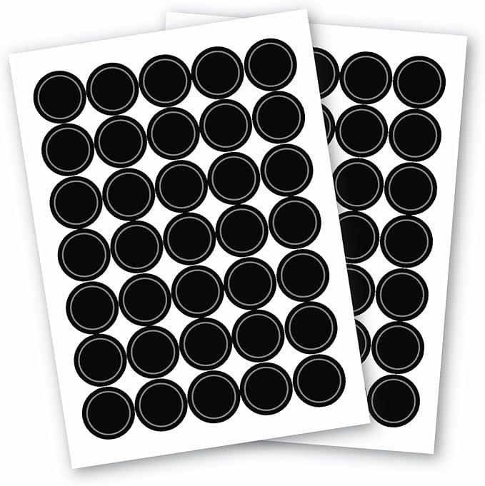 AllSpice 70 Black Water Resistant Round Spice Jar Labels Set 1.5"- Fits Penzeys and AllSpice Jars- Blank