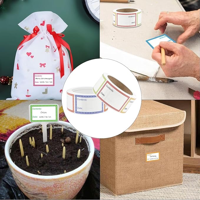 Removable Freezer Labels, 1 X 1.6in Food Date Stickers for Food Containers 1000pcs Refrigerator Food Storage Labels Kitchen Freezer Tape to Write On No-Residue Easy Peel Off