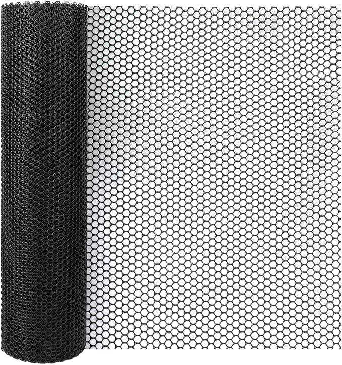 Bar Shelf Liner for Countertop, Glass Drying 36 Inch Wide Plastic Mesh Liners Mat, Non Slip Bar Mats Cabinet Liner for Pub Shelves Cupboard, 91.5X500CM, Black