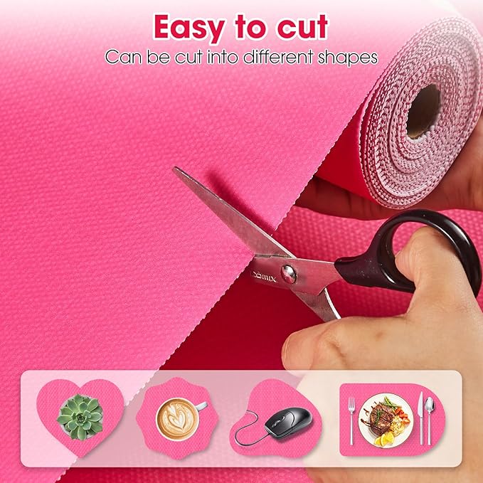 ALIUNI Drawer and Shelf Liner, Non-Slip Kitchen Cabinet Liners Non-Adhesive Thick Strong Grip Waterproof Washable Mats Protect Dresser Shelves Cupboard Bathroom Cabinets, Fuchsia, 18 in X 20 FT