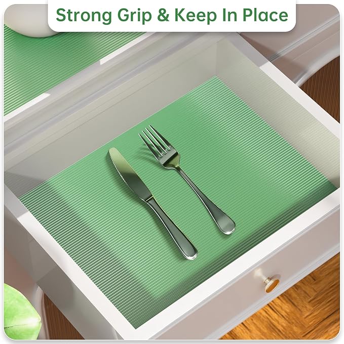 Shelf and Drawer Liner for Kitchen Cabinet, Non-Adhesive 24in x 360in Waterproof Durable Thickened EVA Material Easy-to-Cut Contact Paper Non Slip Mat for Refrigerator, Cupboard, Dresser