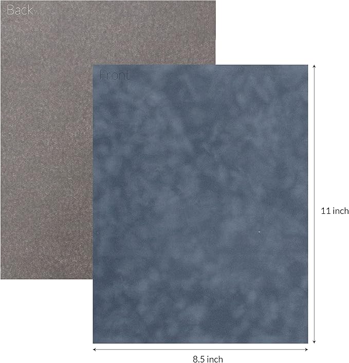 S.E.I Mallard Velvet Paper, Felt Fabric For Drawer and Jewelry Box Liner, 8.5" x 11" - 12 Sheets