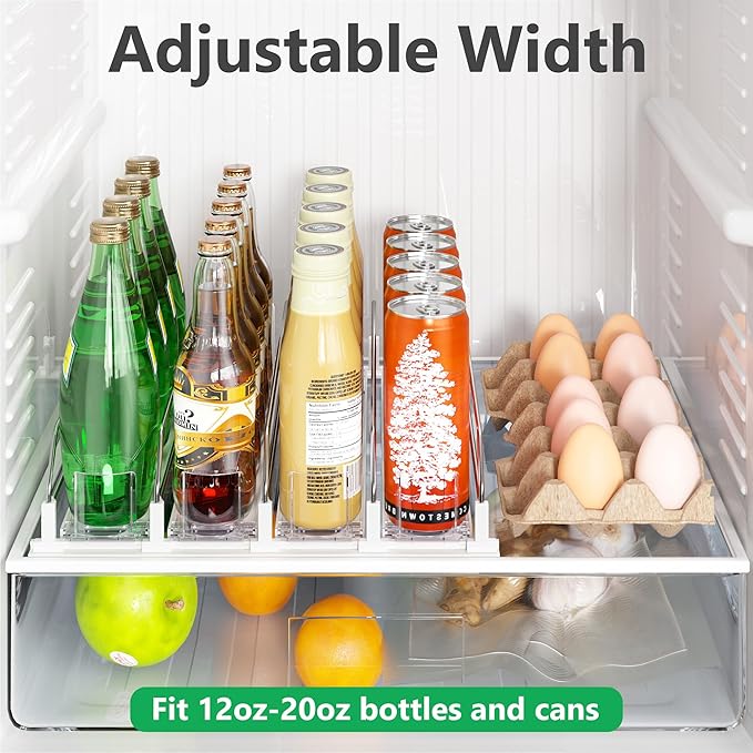 Automatic Drink Organizer for Fridge, 12-20oz Drink Dispenser for Fridge, Soda Can Organizer for Refrigerator Holds up to 30 Cans