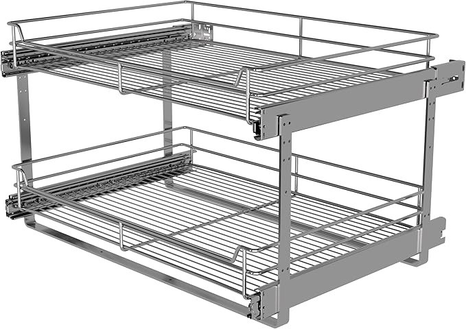 2-Tier Cabinet Pull Out Shelves (26" W x 22" D)