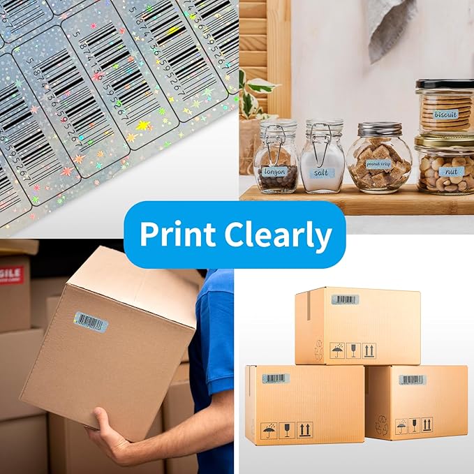 YEGAWEN 1" x 2-5/8" Address Labels- Holographic Color Stickers for Laser/Inkjet Printer mailing Labels 8.5"×11"- Holographic Star- 20 Sheet