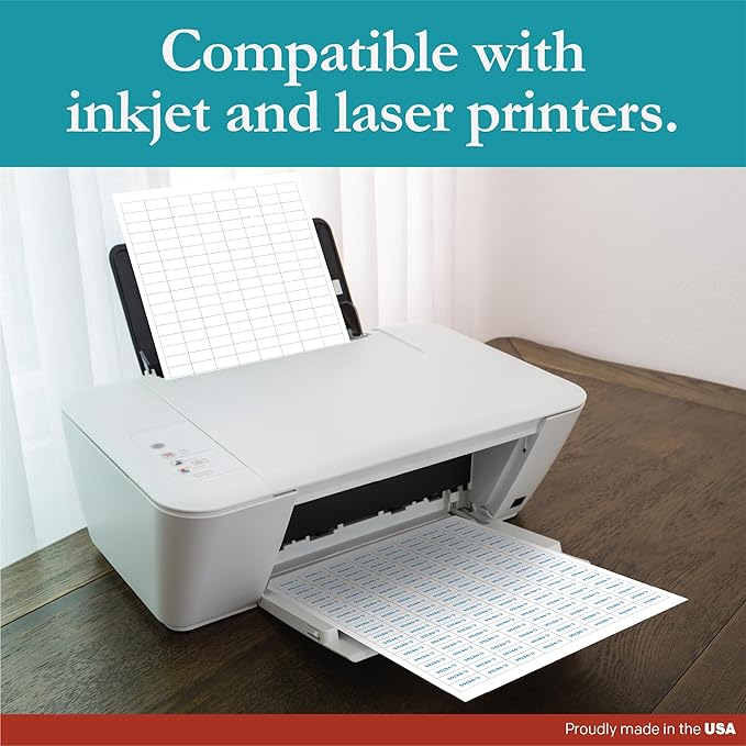 Premium Label Supply White Sticker Barcode Labels – 1" x 0.5" – Laser/Inkjet Compatible – (160 per Sheet), 100 Sheets – 16,000 Total Adhesive Labels