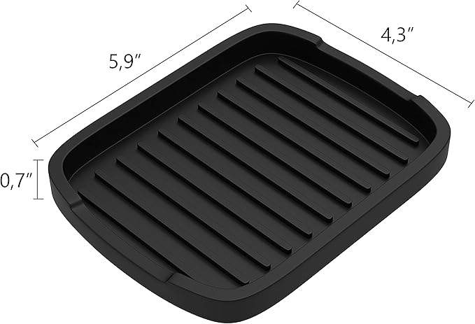 Silicone Sponge Holder -soap Tray - 5.9" X 4.33" Set -2pcs (Black)