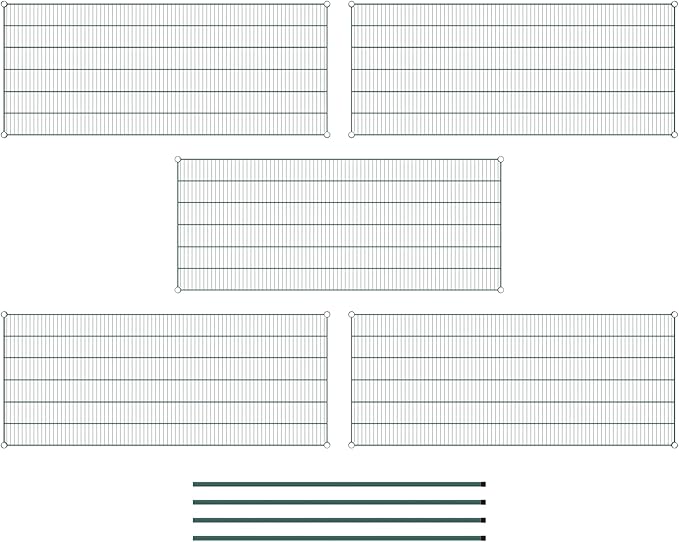 Commercial NSF Listed Green Epoxy Stationary Wire Shelving Kit 30" x 72" x 64", with 5 Shelves Perfect for Warehouse, Walk-in Refrigerator, Freezer, Grocery Store, Restaurant, Dishroom