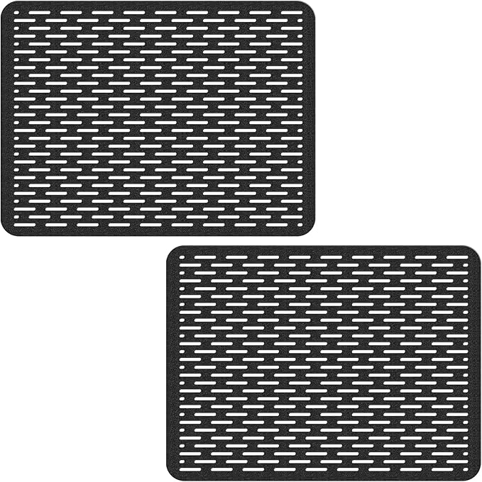 Bligli Mesh Sink Mat, 15.7 x 11.8inch Sink Prtector Mats for Kitchen Sinks, PVC Eco-Friendly Sink Protectors for Bottom of Sink, Fast Draining, Easy Cleaning, Black