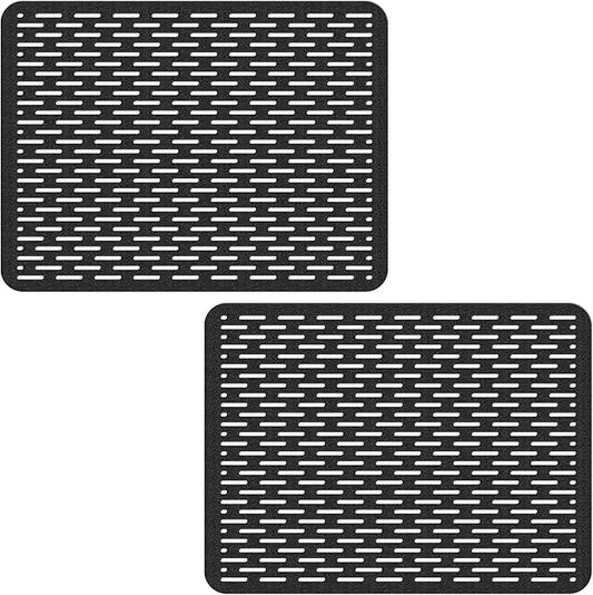 Bligli Mesh Sink Mat, 15.7 x 11.8inch Sink Prtector Mats for Kitchen Sinks, PVC Eco-Friendly Sink Protectors for Bottom of Sink, Fast Draining, Easy Cleaning, Black