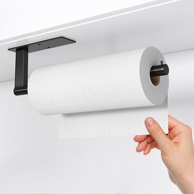 Paper Towel Holder Under Cabinet: Self-Adhesive or Drilling Paper Towel Dispenser - Stainless Steel Paper Towel Roll Holder