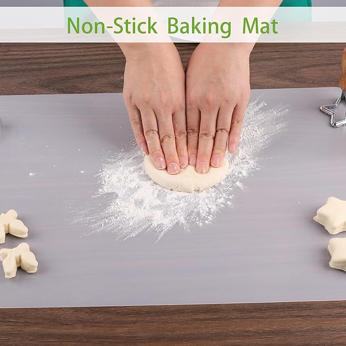 Clear Silicone Mat for Kitchen Counter, 10.24”x 14.2”(1MM) Non-slip Countertop Protector Liner, Small Non-Stick Baking Mat, Heat Resistant Placemat for Pastry, Translucent(2/Pack)