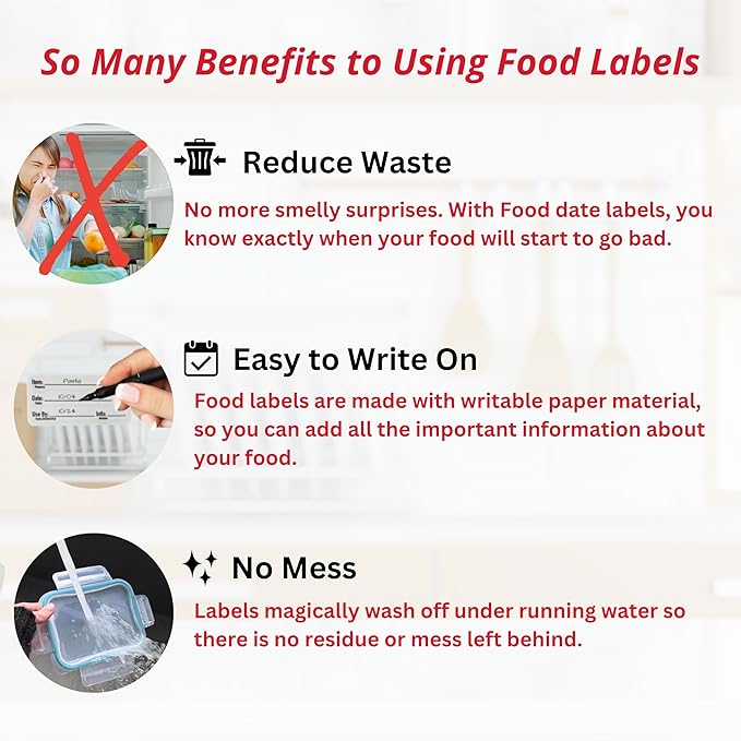 ATL Direct 2x1 Dissolvable Food Labels, 250 Label Stickers, Bottle Labels for Storage Bins, Sticker Labels for Food containers, (250, Green)