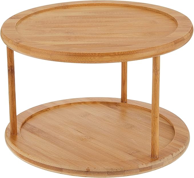 Lipper International 8302 Bamboo Wood 2-Tier 10" Kitchen Turntable