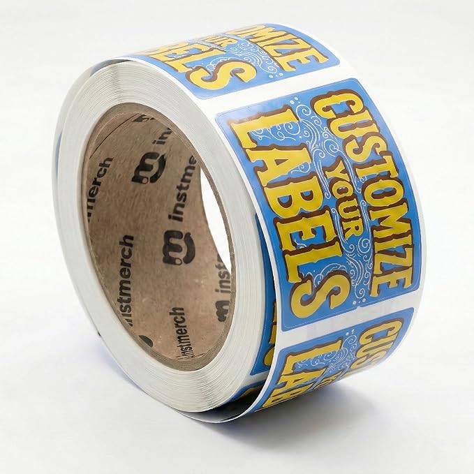 instMerch Custom Sticker Roll Labels — Logo Stickers Customized Labels — Custom Stickers for Business Logo (Rectangle)