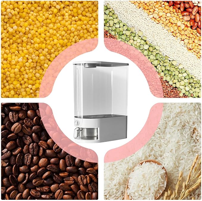Rice Dispenser, 10kg Rice Holder, Food Bin Organizer Stackable Jar Keeper Transparent Box Moisture Proof Bucket for Pantry Restaurant Outdoor Freezer