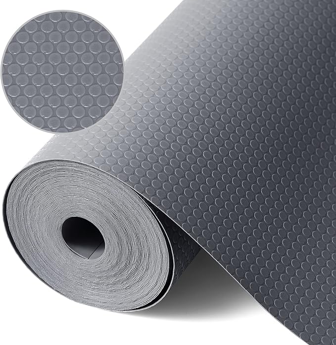 StaHom Shelf Liners for Kitchen Cabinets Refrigerator Liners Waterproof & Oil-Proof Kitchen Cupboard Liner Plastic Drawer Mats EVA Non Adhesive Fridge Liner for Shelves Gray 11.8 x 59 Inch