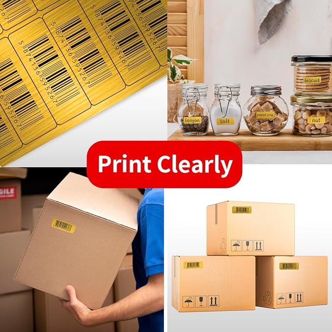 YEGAWEN 1" x 2-5/8" Address Labels- Gold Shipping Labels Stickers/Mailing Labe Stickers for Laser/Inkjet Printer, Matte Gold, 8.5”×11"- 20 Sheet
