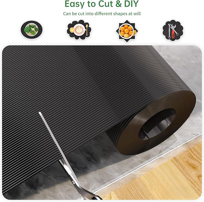 Shelf and Drawer Liner for Kitchen Cabinet, Non-Adhesive 18in x 240in Waterproof Durable Thickened EVA Material Easy-to-Cut Contact Paper Non Slip Mat for Refrigerator, Cupboard, Dresser