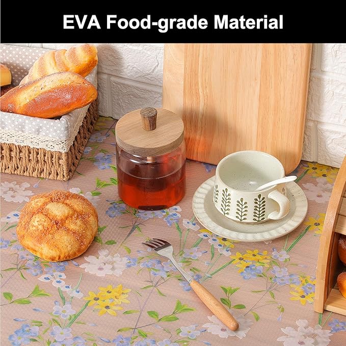 Cooyes Shelf Liner – Premium Non-Adhesive Cabinet & Drawer Liner for Kitchen – Waterproof Shelf Paper with Modern Pattern – Durable EVA Cabinet Mat – Easy to Cut （24" W x 120" L）