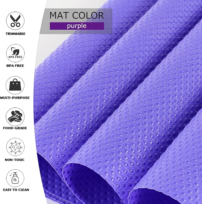Daixers 10Pcs Refrigerator Liners, Washable Fridge Liner Shelf Mats Refrigerator Pads for Cupboard Cabinet Drawer Home Kitchen Accessories Organization (Purple)