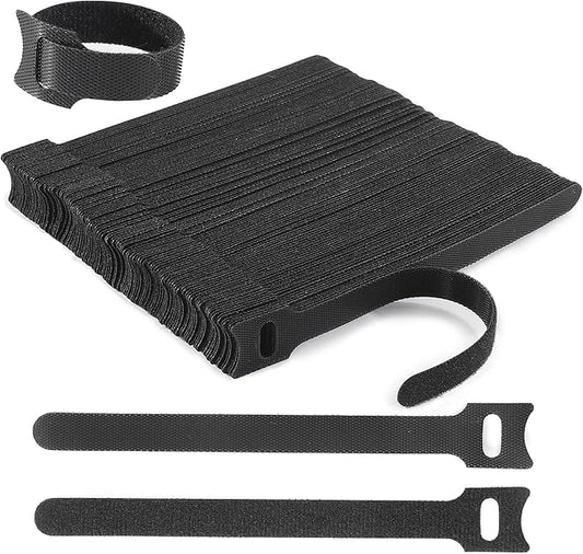 Nettbe Reusable Cable Ties, 126 PCS 6 Inches Adjustable Cord Straps Wire Organizer Cord Wrap and Hook Loop Cable Management
