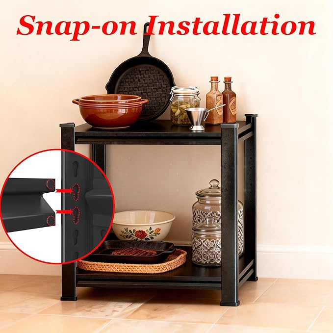 Kitchen Storage Shelves, Heavy Duty 5-Tier Kitchen Shelving, Metal Storage Unit with Adjustable Shelves, Free Standing Pantry Organization Shelf (15.7" W × 9.8" D × 22" H)