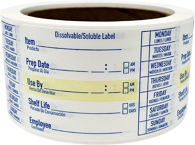 ATL Direct 2x3 Dissolvable Food Labels, 250 Label Stickers, Bottle Labels for Storage Bins, Sticker Labels for Food containers, (250, Blue)