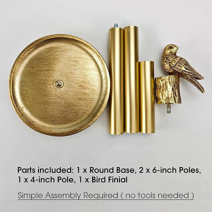 Paper Towel Holder Countertop, Gold Paper Towel Stand with Bird Design Top