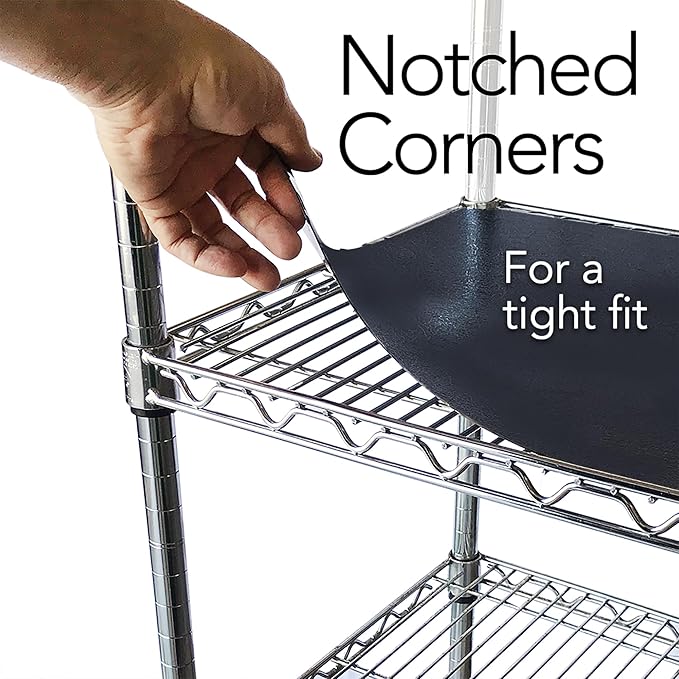 RESILIA Shelf Liner Set for Wire Shelving Rack – 5 Pack, 14 Inch Long x 30 Inch Wide, Black Plastic Vinyl Covers for Kitchen, Pantry, & Garage Racks, Made in The USA