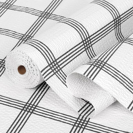 Drawer and Shelf Liner for Kitchen Cabinet, Non-Adhesive Cabinet Liner, Non-Slip Drawer Liner, Waterproof Cupboard Liners, Kitchen Shelf Liner Easy to Clean, Protect Dresser/Shelves/Table
