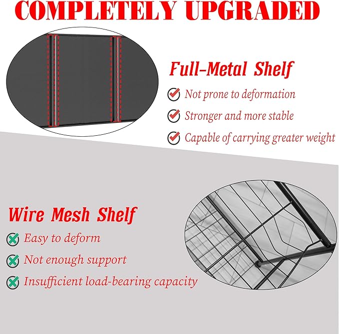 Pantry Organizers and Storage Metal Shelving, 4 Tier Adjustable Bakers Rack with Storage Pantry Shelf, 2400 Lbs Industrial Corner Shelf Cube Organizer Kitchen Shelves, 19.7" W×13.8" D×44.1" H