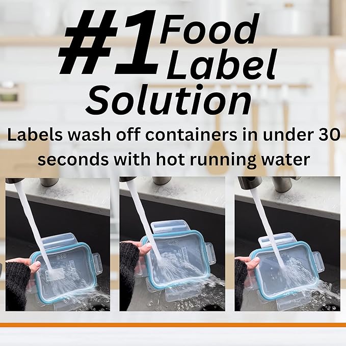 ATL Direct 2x1 Dissolvable Food Labels, 1000 Label Stickers, Bottle Labels for Storage Bins, Sticker Labels for Food containers, (1000, Blue)