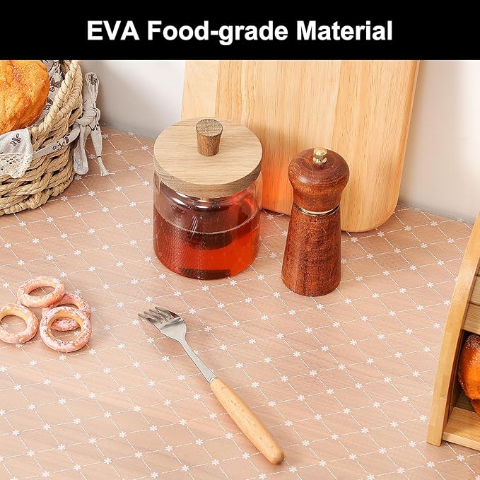 Cooyes Shelf Liner – Premium Non-Adhesive Cabinet & Drawer Liner for Kitchen – Waterproof Shelf Paper with Modern Pattern – Durable EVA Cabinet Mat – Easy to Cut