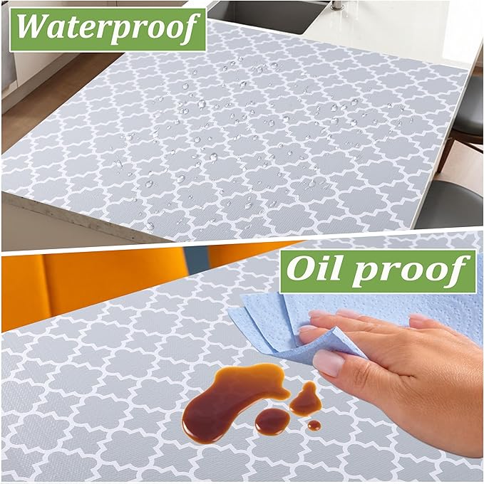 Shelf Liner 10 Inch Wide X 20 Ft Non Adhesive Cabinet Drawer Liner Non Slip Waterproof Pantry Shelves Mat for Refrigerator Closet Cupboard Kitchen Bathroom
