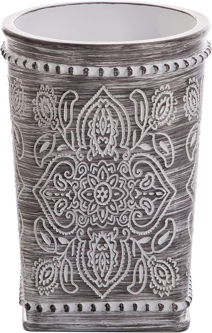 BINO Kitchen Utensil Holder for Countertop, Grey Wildflower - Utensil Caddy countertop utensil holder Utensil Crocks for kitchen Cooking Utensil Holder Kitchen Utensils Holder Spatula Holder