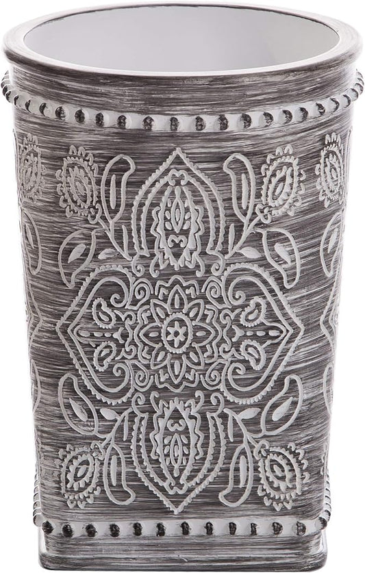 BINO Kitchen Utensil Holder for Countertop, Grey Wildflower - Utensil Caddy countertop utensil holder Utensil Crocks for kitchen Cooking Utensil Holder Kitchen Utensils Holder Spatula Holder