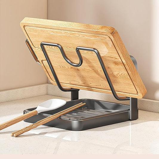 Kitchen Pot Lid Storage Rack - Pot Lid Holder - Pot Lid Rack while cooking - Pot Lid Organizer (Gray, 1-Layer)