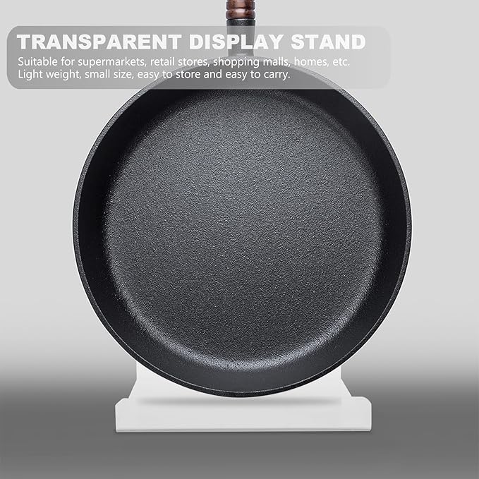 Sosoport Acrylic Frying Pan Holder and Pot Rack Display Stand for Induction Cooker Kitchen Storage Organizer Suitable for Home Cooking and Mall Display