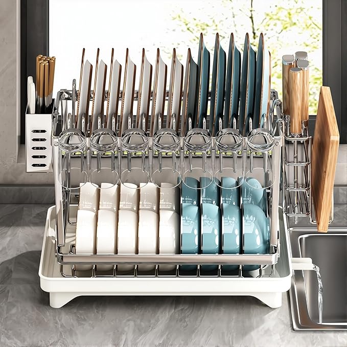 Kitchen Bowl and Dish Storage Rack Sink Bowl and Dish Knife Storage Rack Home countertop Multi Functional Drain Rack