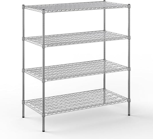 24" Deep x 48" Wide x 54" Height Wire Shelving Kit | 4-Tier | NSF Commercial Storage Rack Unit