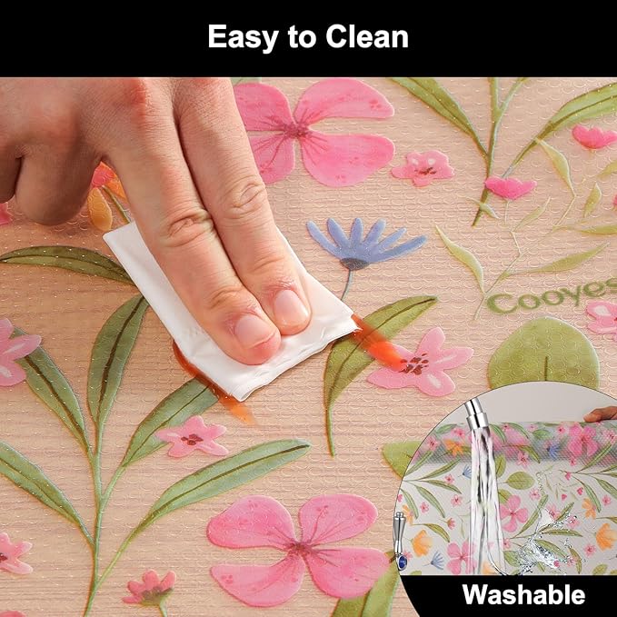 Cooyes Shelf Liner – Premium Non-Adhesive Cabinet & Drawer Liner for Kitchen – Waterproof Shelf Paper with Modern Pattern – Durable EVA Cabinet Mat – Easy to Cut （24" W x 120" L）