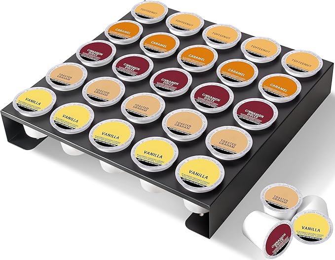 MyLifeUNIT K Cup Organizer Drawer Countertop Wall Mounted K Cup Holder Coffee Pod Storage Holder for Coffee Station, Office and Kitchen, Black