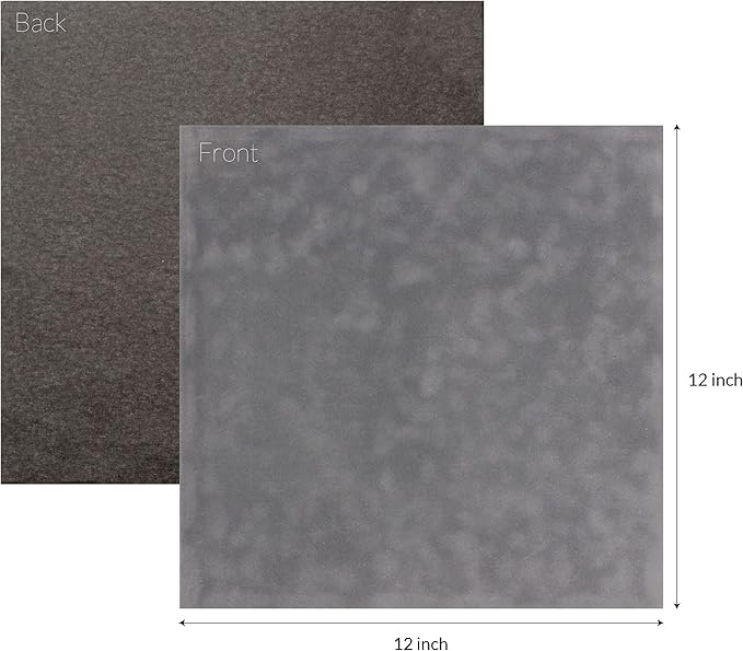 S.E.I Charcoal Velvet Paper, Felt Fabric For Drawer and Jewelry Box Liner, 12" x 12" - 12 Sheets