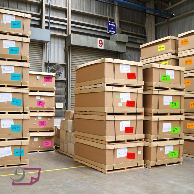 NextDayLabels 500 Rectangle Stickers (3" x 5") - Color Coding Labels Roll - Moving Labels for Boxes, Colored Inventory Stickers for Packing, Organizing, and Storage (Fluorescent Pink)