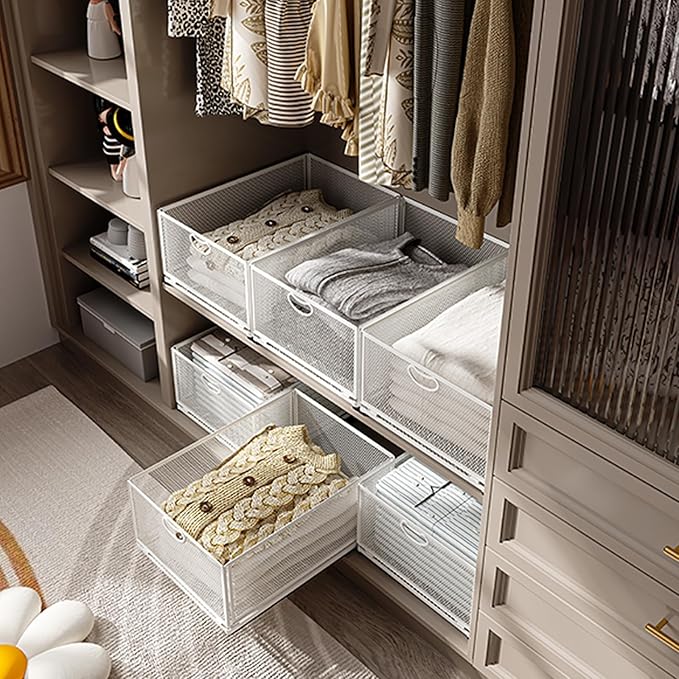 Pull Out Cabinet Organizer,Metal Carbon Steel and Silent sliding Design,Heavy Duty Cabinet Slide Out Shelves for Storing and Organizing Bathrooms, Kitchens, Bedroom 15.7" D*9.6" W*8.4" H