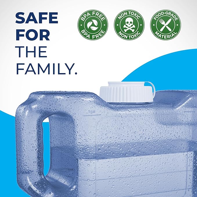 Refrigerator Water Dispenser 1.1 Gallon – Leak-Proof Slim Fridge Water Container with Spigot – BPA-Free Refillable Water Jug (Light Blue)