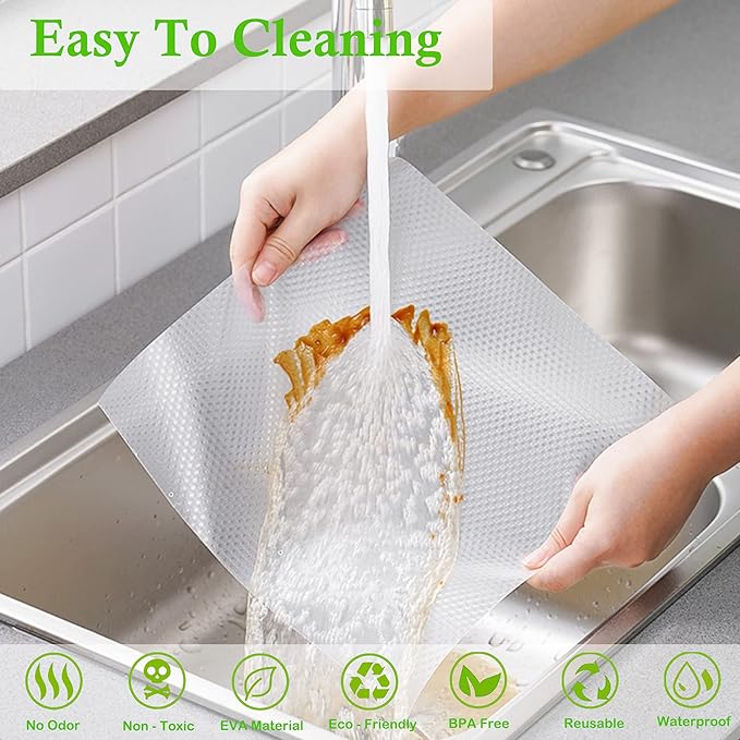 Shelf Liners for Kitchen Cabinets 14 Inch Wide X 20 Ft Non Adhesive Cabinet Drawer Liners Non Slip Refrigerator Liners for Shelves Washable Cupboard Liner for Dresser Bathroom
